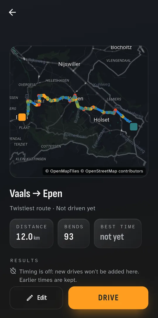 Route detail with the map, before you set off