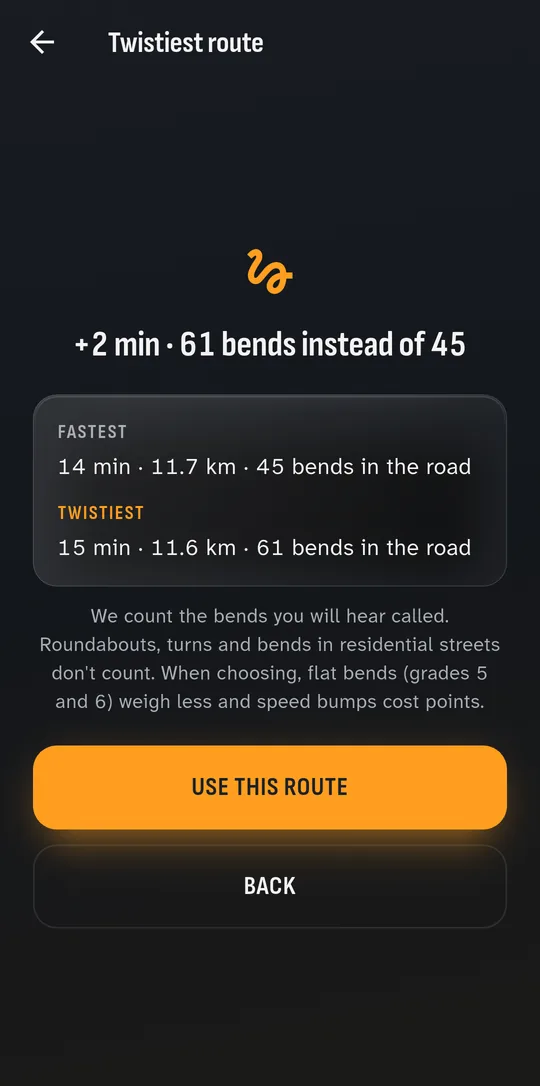 The twistiest route: what it costs, what you get