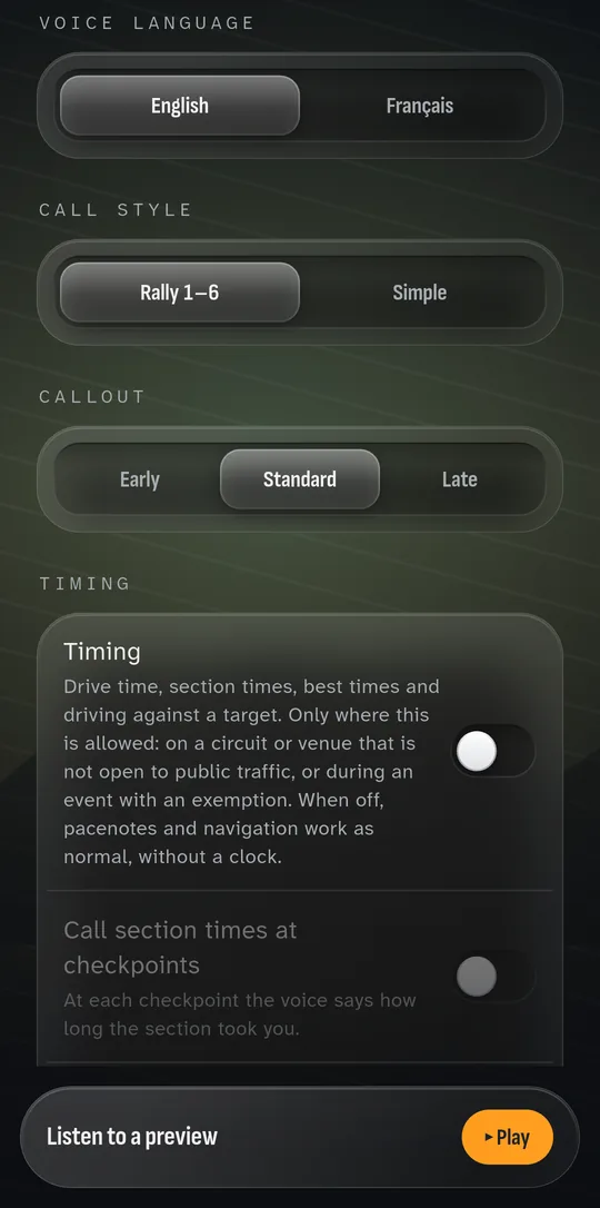 Voice, call style and timing of calls